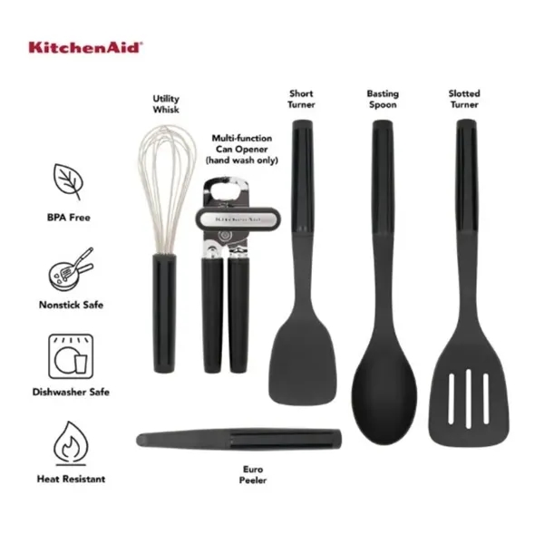 Kitchen Aid - Universal Tool and Gadget Set - 6 Piece Black - Kitchen Aid - Universal Tool and Gadget Set - 6 Piece Black - Image 3 of 3