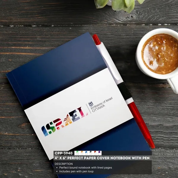 4" x 6" Perfect Paper Cover Notebook with Pen - 4" x 6" Perfect Paper Cover Notebook with Pen - Image 5 of 20