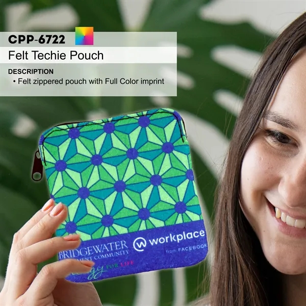 FAUX FELT TECHIE POUCH - FAUX FELT TECHIE POUCH - Image 3 of 3