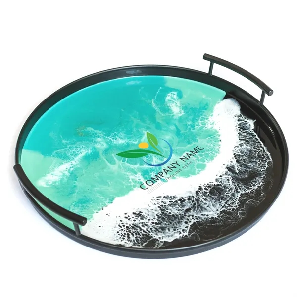Resin Black Round Tray - Resin Black Round Tray - Image 10 of 15