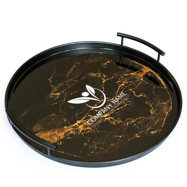 Resin Black Round Tray - Resin Black Round Tray - Image 1 of 15