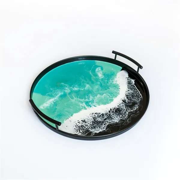 Resin Black Round Tray - Resin Black Round Tray - Image 4 of 15