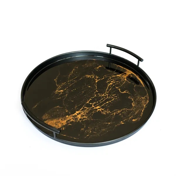 Resin Black Round Tray - Resin Black Round Tray - Image 5 of 15