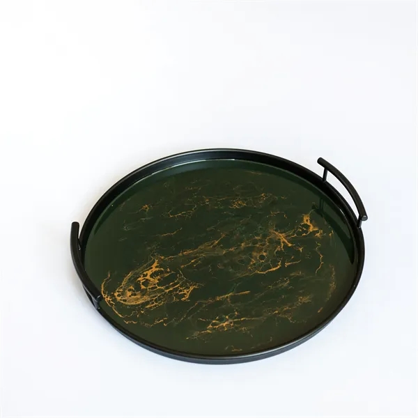 Resin Black Round Tray - Resin Black Round Tray - Image 6 of 15