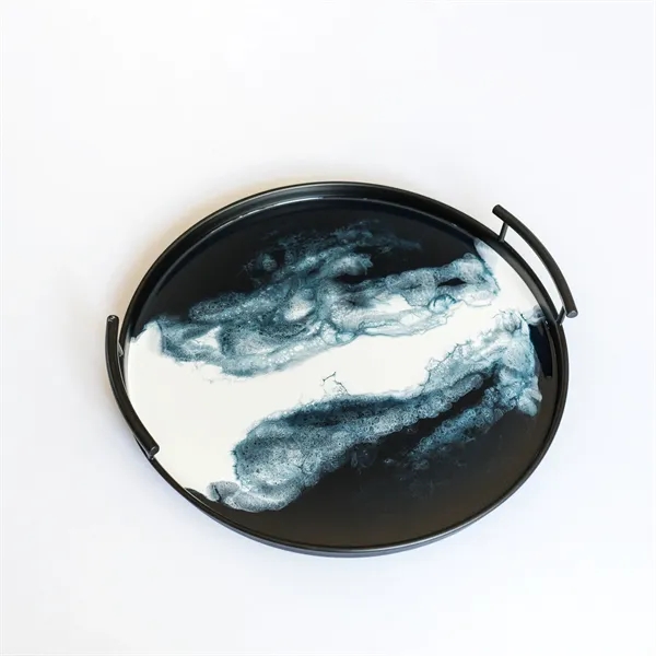 Resin Black Round Tray - Resin Black Round Tray - Image 7 of 15