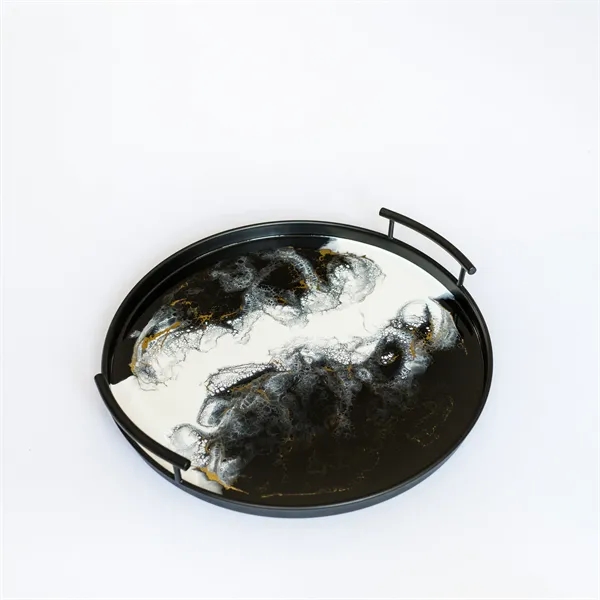 Resin Black Round Tray - Resin Black Round Tray - Image 8 of 15