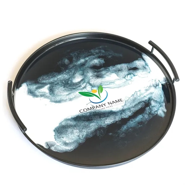 Resin Black Round Tray - Resin Black Round Tray - Image 9 of 15