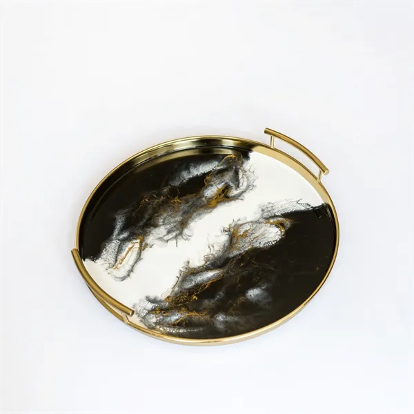 Resin Gold Round Tray - Resin Gold Round Tray - Image 1 of 3