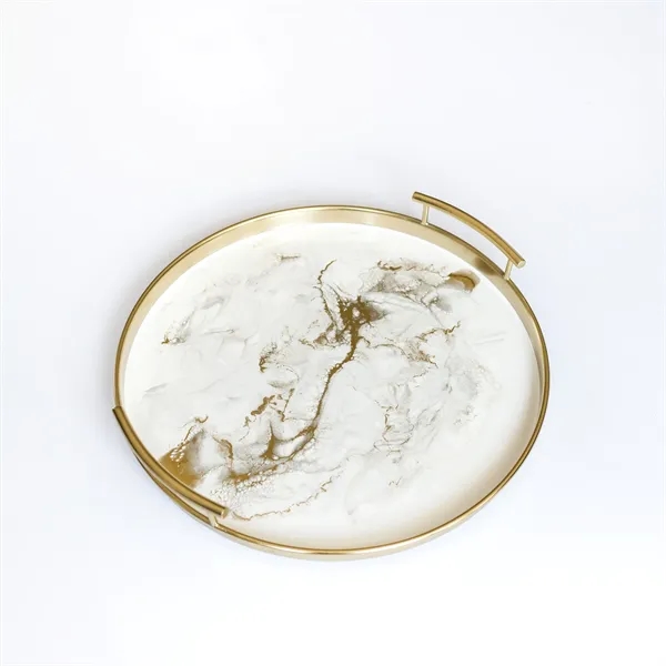 Resin Gold Round Tray - Resin Gold Round Tray - Image 2 of 3