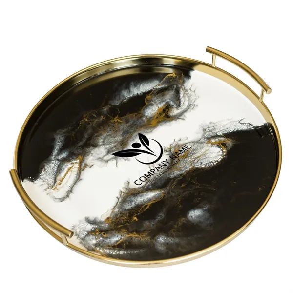 Resin Gold Round Tray - Resin Gold Round Tray - Image 3 of 3