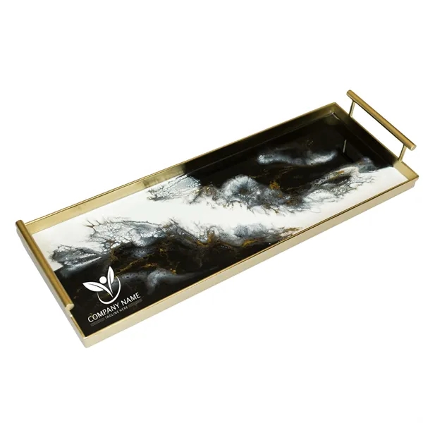 Resin Gold Rectangle Tray - Resin Gold Rectangle Tray - Image 1 of 3