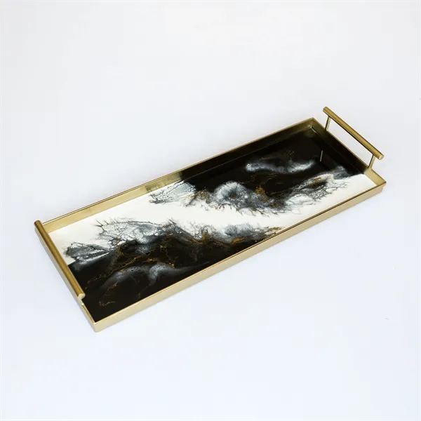 Resin Gold Rectangle Tray - Resin Gold Rectangle Tray - Image 2 of 3