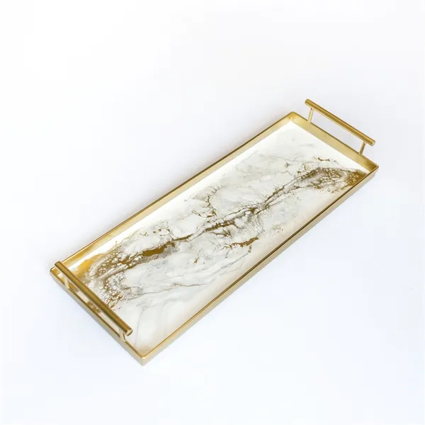 Resin Gold Rectangle Tray - Resin Gold Rectangle Tray - Image 3 of 3