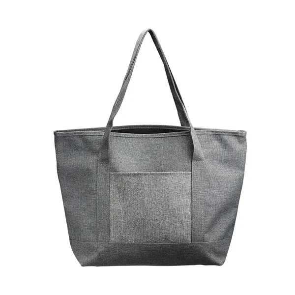 Heathered Tote Bag with Pocket - Heathered Tote Bag with Pocket - Image 0 of 4
