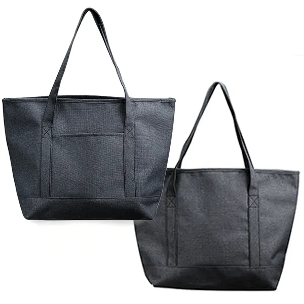 Heathered Tote Bag with Pocket - Heathered Tote Bag with Pocket - Image 2 of 4