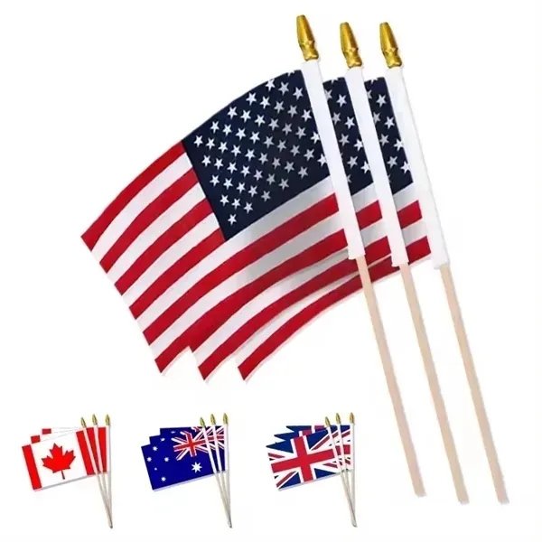 4"X6" Handheld Stick USA Flag - 4"X6" Handheld Stick USA Flag - Image 0 of 6