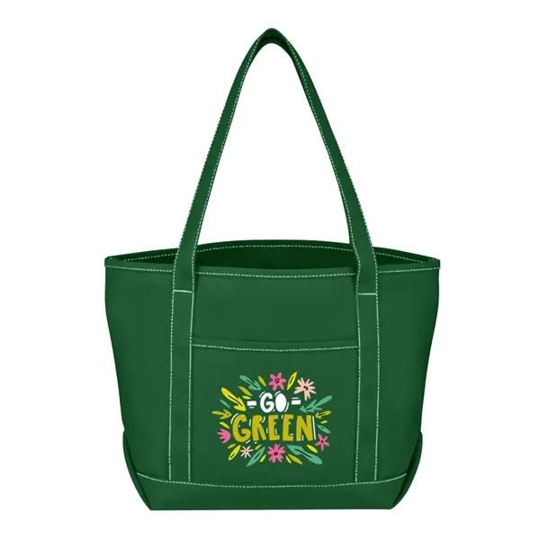 Full Color Medium Cotton Canvas Boat Tote Bag - Full Color Medium Cotton Canvas Boat Tote Bag - Image 3 of 6