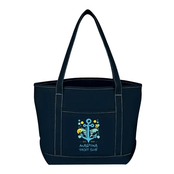 Full Color Medium Cotton Canvas Boat Tote Bag - Full Color Medium Cotton Canvas Boat Tote Bag - Image 1 of 6