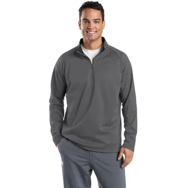 Sport-Tek Sport-Wick Quarter-Zip Fleece Pullover - Dark/All - Sport-Tek Sport-Wick Quarter-Zip Fleece Pullover - Dark/All - Image 3 of 6