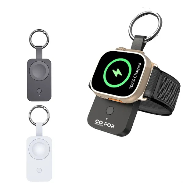 800mAh Portable Watch Wireless Power Bank with Keychain - 800mAh Portable Watch Wireless Power Bank with Keychain - Image 0 of 5