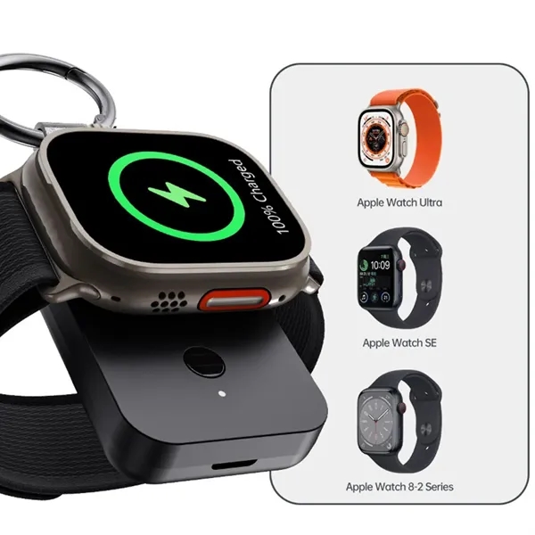 800mAh Portable Watch Wireless Power Bank with Keychain - 800mAh Portable Watch Wireless Power Bank with Keychain - Image 2 of 5