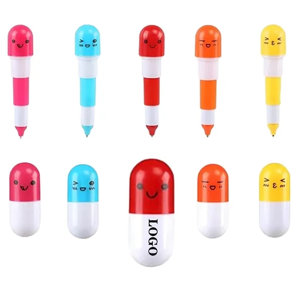 Retractable Capsule Pill Ballpoint Pen - Retractable Capsule Pill Ballpoint Pen - Image 0 of 2