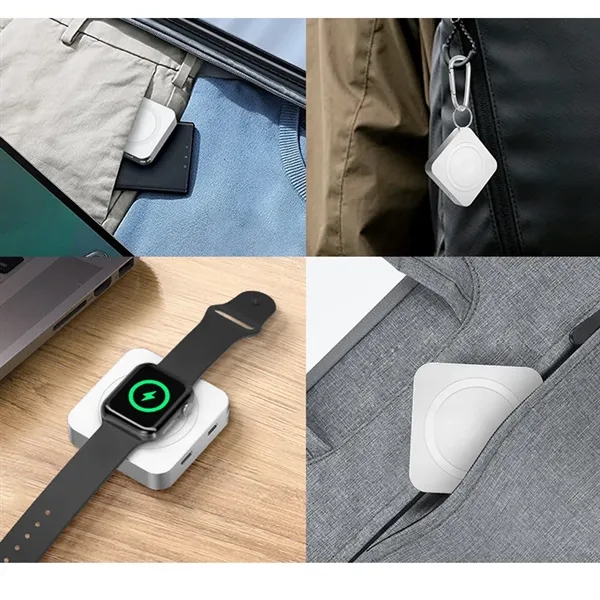 Mini 3-in-1 Wireless Magnetic Power Bank with Keychain - Mini 3-in-1 Wireless Magnetic Power Bank with Keychain - Image 2 of 8