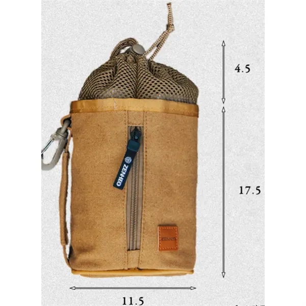 Canvas Portable Pocket Water Bottle Holder - Canvas Portable Pocket Water Bottle Holder - Image 2 of 5