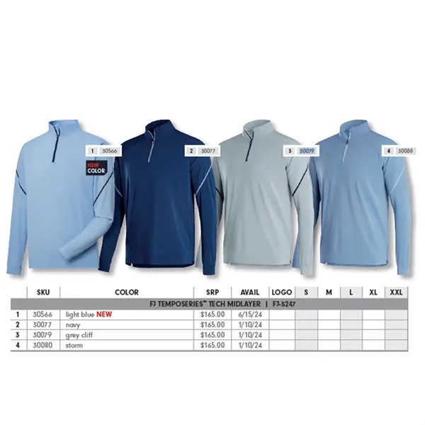 FootJoy TempoSeries Tech Mid-Layer Quarter Zip - FootJoy TempoSeries Tech Mid-Layer Quarter Zip - Image 12 of 12