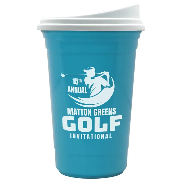 The Varsity Tumbler - 16 oz Double Wall with White Slide Lid - The Varsity Tumbler - 16 oz Double Wall with White Slide Lid - Image 5 of 13