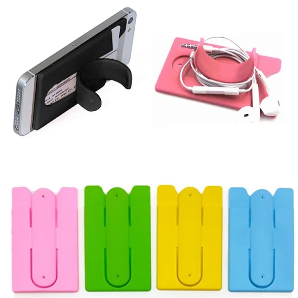 Silicone Phone Wallet With Stand - Silicone Phone Wallet With Stand - Image 1 of 5