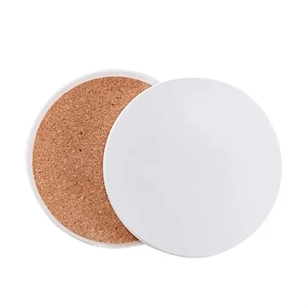 4" Round Cork Ceramic Coasters - 4" Round Cork Ceramic Coasters - Image 1 of 3