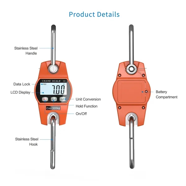 300kg/660lbs Digital Hanging Scale - 300kg/660lbs Digital Hanging Scale - Image 2 of 8
