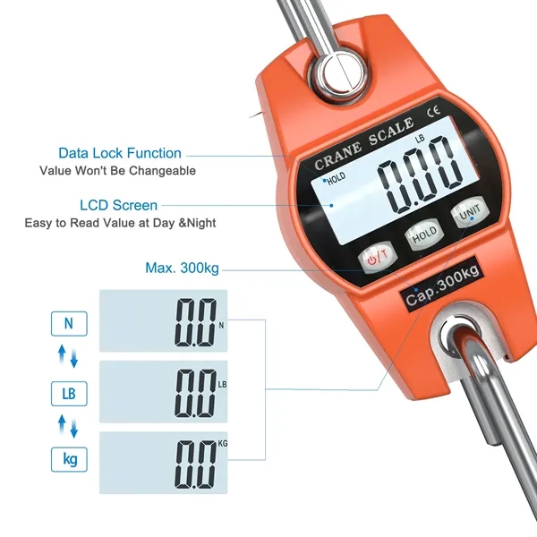 300kg/660lbs Digital Hanging Scale - 300kg/660lbs Digital Hanging Scale - Image 5 of 8