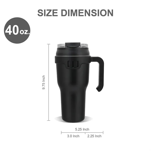 40 oz. Stainless Vacuum Insulated Mug w/ Handle, Straw & Lid - 40 oz. Stainless Vacuum Insulated Mug w/ Handle, Straw & Lid - Image 1 of 6