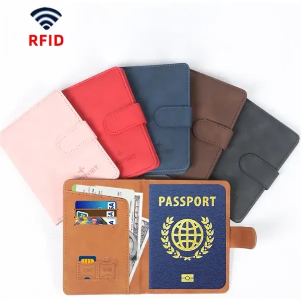 RFID Leather Passport Wallet Holder - RFID Leather Passport Wallet Holder - Image 0 of 4