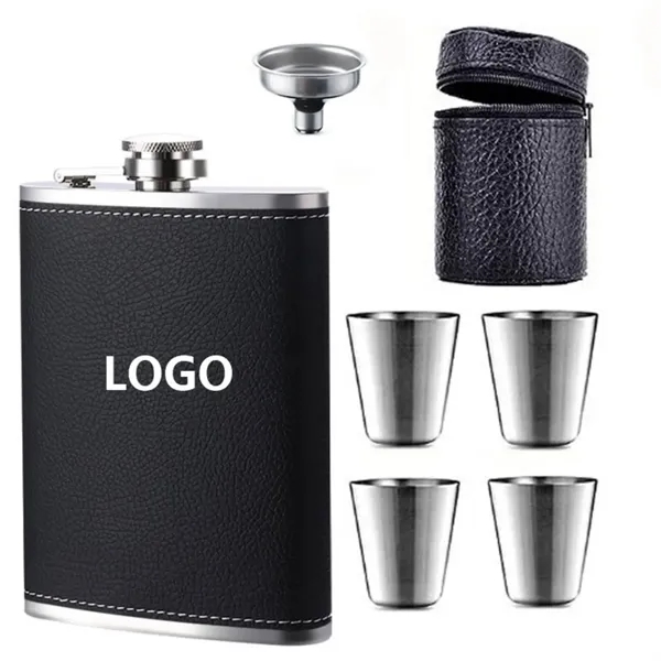 Stylish And Elegant Stainless Steel Hip Flask Gift Set - Stylish And Elegant Stainless Steel Hip Flask Gift Set - Image 0 of 5