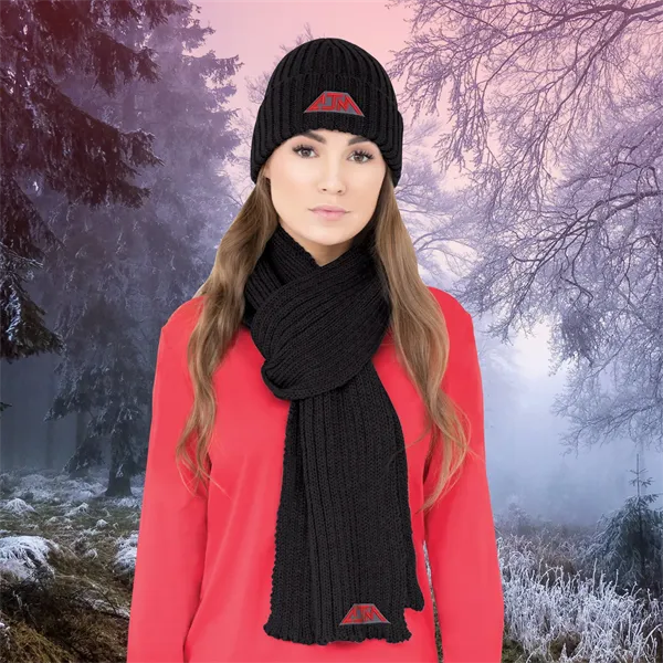 Acrylic, Cuff Toque, Chunky rib knit - Acrylic, Cuff Toque, Chunky rib knit - Image 9 of 13