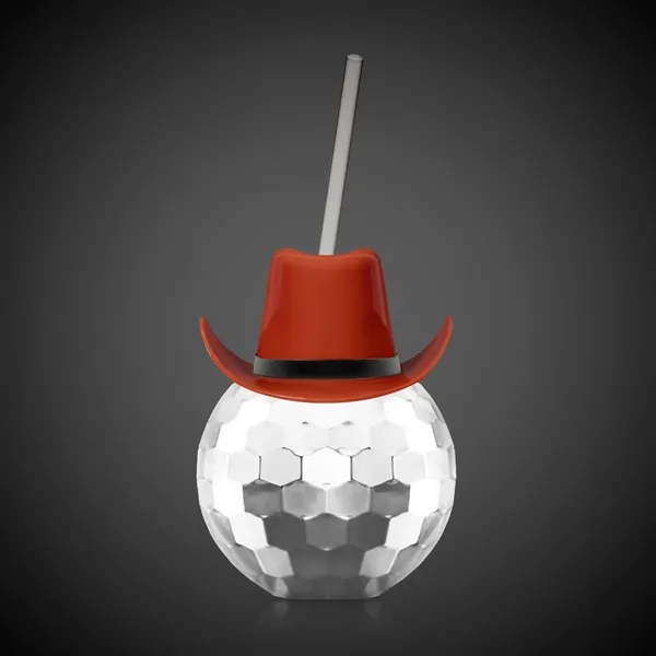 Disco Ball Cup Silver w/Straw/Hat(option)(Imprintable) - Disco Ball Cup Silver w/Straw/Hat(option)(Imprintable) - Image 5 of 11