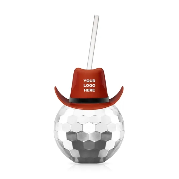 Disco Ball Cup Silver w/Straw/Hat(option)(Imprintable) - Disco Ball Cup Silver w/Straw/Hat(option)(Imprintable) - Image 6 of 11