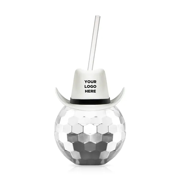 Disco Ball Cup Silver w/Straw/Hat(option)(Imprintable) - Disco Ball Cup Silver w/Straw/Hat(option)(Imprintable) - Image 10 of 11