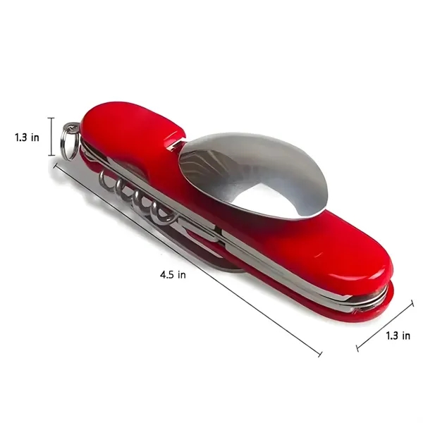 6-in-1 Detachable Camping Flatware Set With Openner & Blade - 6-in-1 Detachable Camping Flatware Set With Openner & Blade - Image 1 of 3