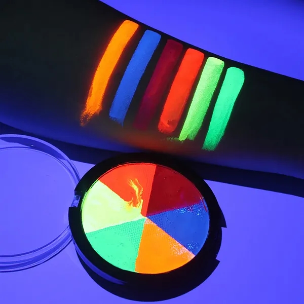 Neon Rainbow Fluorescent Halloween Face Makeup - Neon Rainbow Fluorescent Halloween Face Makeup - Image 1 of 2
