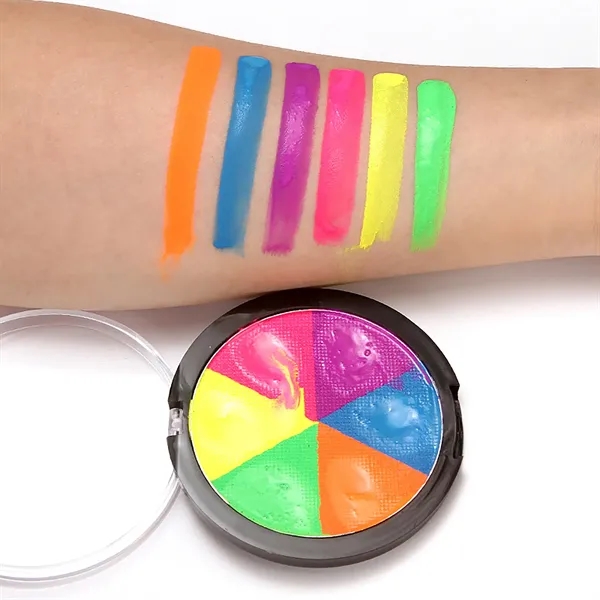 Neon Rainbow Fluorescent Halloween Face Makeup - Neon Rainbow Fluorescent Halloween Face Makeup - Image 2 of 2