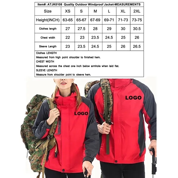 Customized Unisex Outdoor Waterproof Jacket - Customized Unisex Outdoor Waterproof Jacket - Image 1 of 1