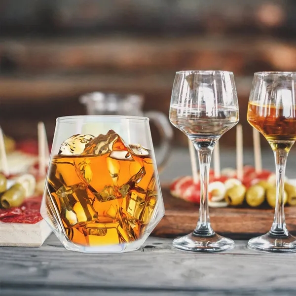 10.2 Oz Home Hexagonal Diamond Wine Glasses - 10.2 Oz Home Hexagonal Diamond Wine Glasses - Image 5 of 8