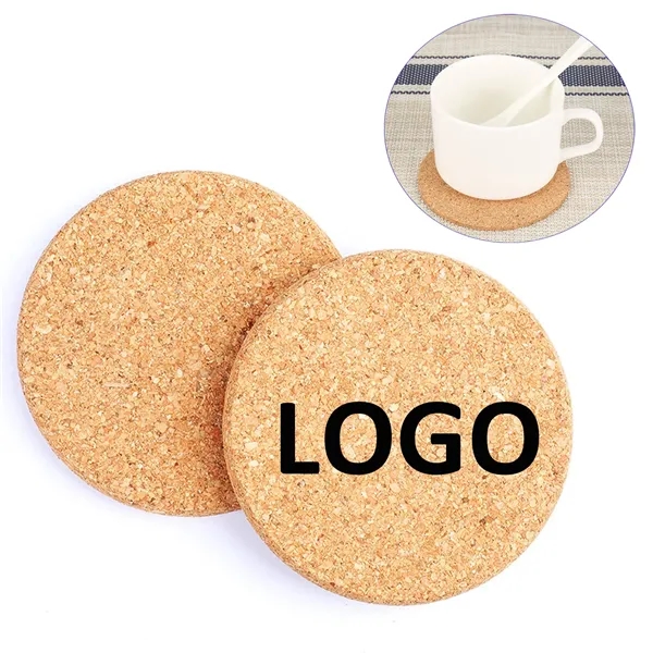 4 Inch Round Natural Cork Coaster - 4 Inch Round Natural Cork Coaster - Image 0 of 1