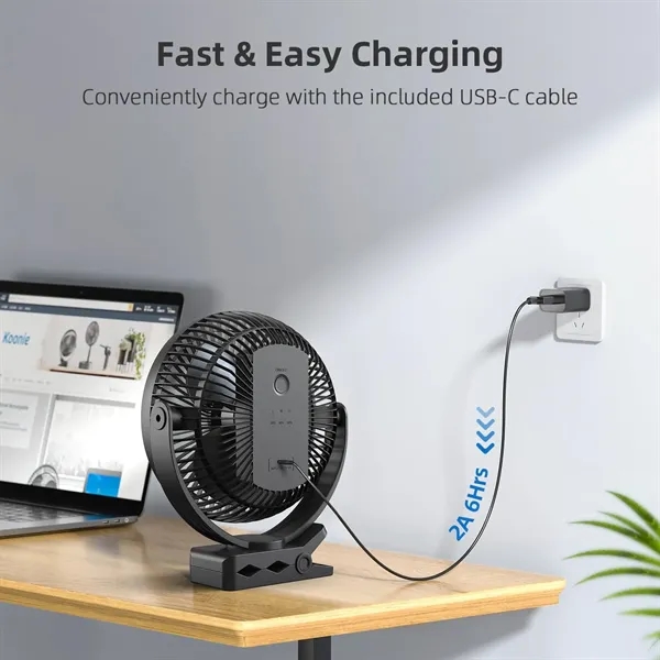 10000mAh Rechargeable Portable Fan - 10000mAh Rechargeable Portable Fan - Image 4 of 7