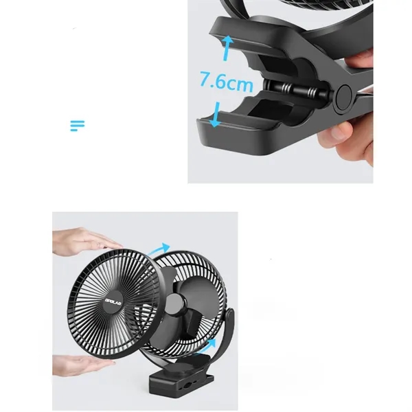 10000mAh Rechargeable Portable Fan - 10000mAh Rechargeable Portable Fan - Image 6 of 7