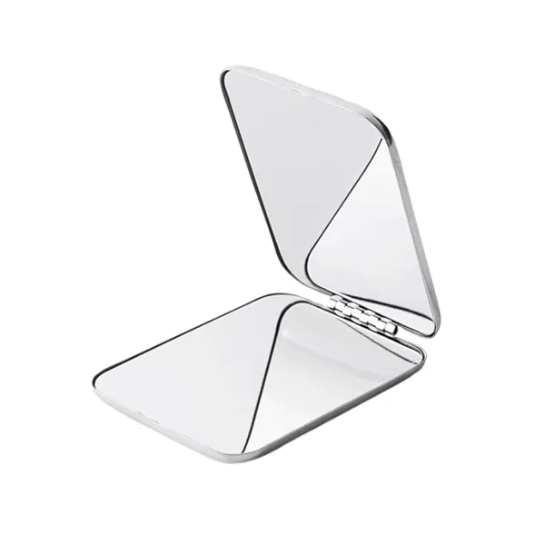 Rectangle Stainless Steel Foldable Compact Makeup Mirror - Rectangle Stainless Steel Foldable Compact Makeup Mirror - Image 0 of 3